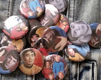 Star Trek Random Fandom- handmade 1-1/4 inch pinback button pin pins buttons pingame badge badges