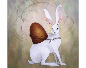 The Messenger Rabbit and Beehive Print