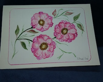 Petunia watercolor note card