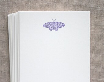 Flat Card Set with Letterpress Moth (vertical)