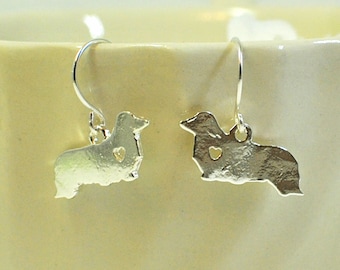 Dachshund Puppy Dog Earrings Trixie and Pixie -Doxie Earrings -Doxy Jewelry -Long Hair Dachshund Earrings -Dachshund Jewelry -Dog Lover Gift