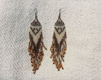 Vintage Hand beaded Native American earrings