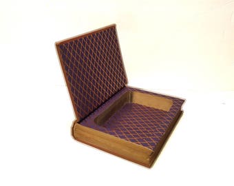 Hollow Book Safe Dragon Seed Cloth Bound vintage Secret Compartment Security hiding place