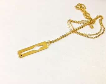 The Littel Zen Necklace/Y2U Design/24k Gold plated brass/Precious stones setting/Handmade/Art/Unique/Best Gift/Good Luck symbol/Love/