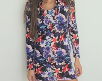 Women 90’s Long Sleeves Flower Dress