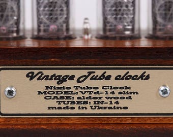 IN-14 Nixie Tube Retro Desk Clock Assembled Tested Wooden Case Adapter 110/240V