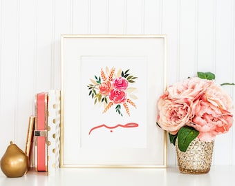Floral Watercolour "Sabr" Print