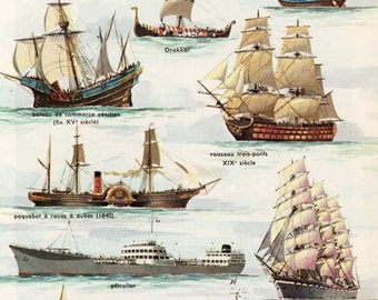 Marine Moteurs / Navy Engines / Vintage book plate