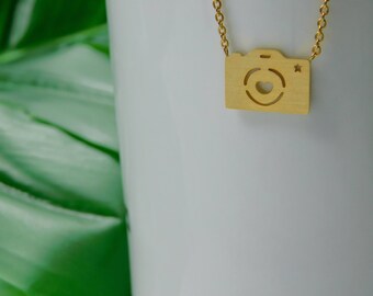 Dainty tiny plated Camera in Gold and Silver
