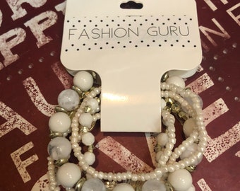 White stackable bracelet set