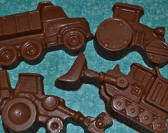 Chocolate Heavy Equipment - Chocolate dump truck - Chocolate front end loader - Boys party construction party - Chocolate tractor favor