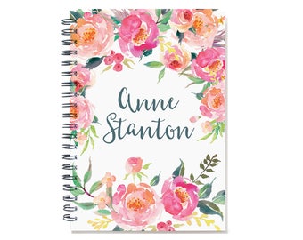 12 month 2018 Planner Book, custom personal agenda, weekly planner calendar, desk diary, sister gift, floral design SKU: pli pwf2