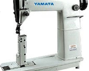 Yamata FY810 Sewing Lockstitch,Reverse,Post Bed,Roller feed + Servo Motor+Table