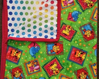 Handmade, all flannel, cats galore, baby boy blanket