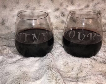Mine and Yours wine glass set