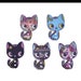 10 Kitten shaped Buttons