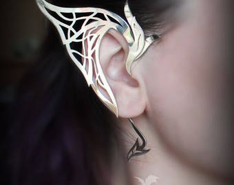 Elf Ear Cuff | Dragon Ear Cuff | Elf Fantasy jewelry | Handmade Ear Cuff | Sterling Silver Elven Ears