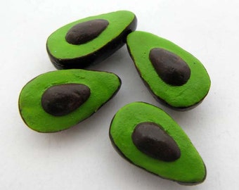10 Large Avocado Beads - LG528