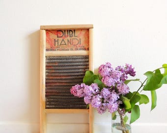 Vintage 60's Washboard, Dubl Handi Columbus Washboard Co., Distressed Rusty Washboard, Rustic Farmhouse Wash Board, Laundry Room Decor