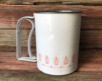 Androck Flour Sifter - White with Pink Wheat Design
