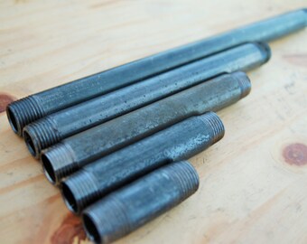 Black steel 4-40 cm 15 threaded tubes / 27/20 or 21mm (1/2 ") (3/4") or 26 / 34mm (1 ") or 33 / 42mm (1" 1/4)