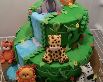 Jungle Safari cake topper set