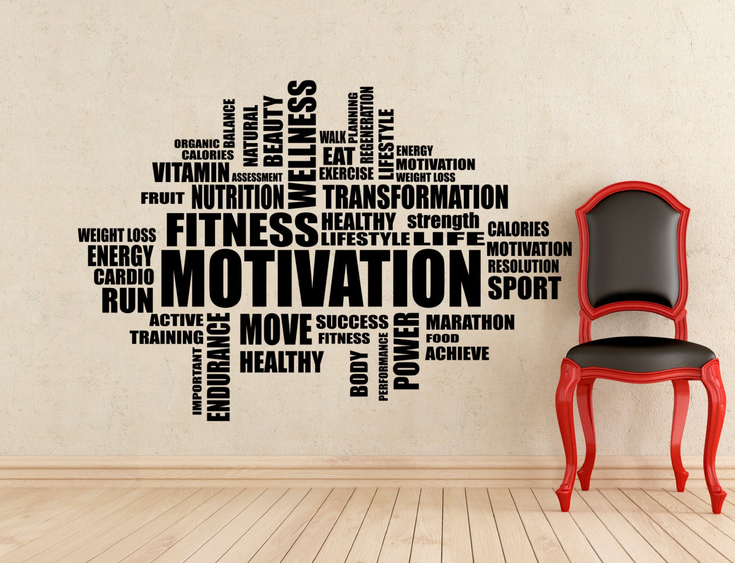 Fitness Motivation Decal Inspirational Words Sport Quote