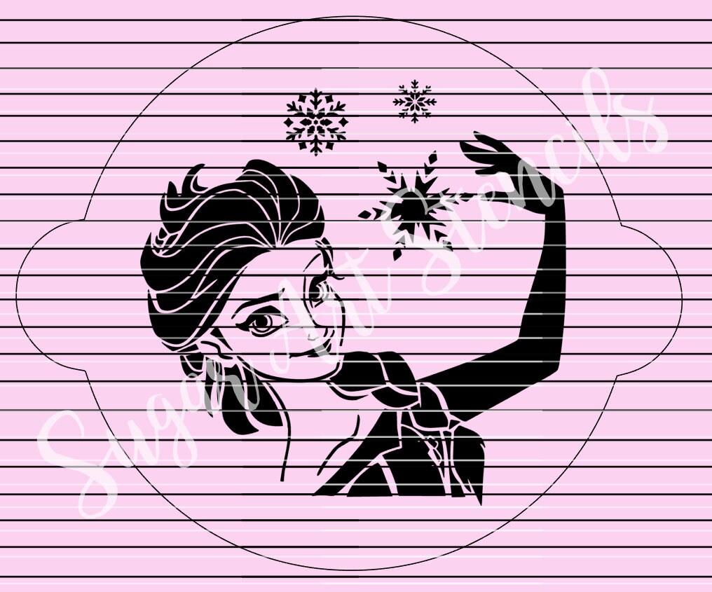 Princess cake stencil frozen SL20338