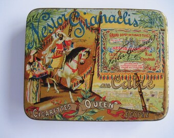 Queen Gold Tipped Cigarette tin (20/empty) by Nestor Gianaclis c.1920