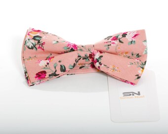Bow Tie, Pre-Tied Bow tie, Groomsmen Wedding Bow Tie , Wedding Floral Bow Tie