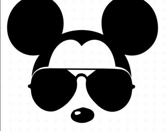 Mickey Mouse SVG sunglasses, Disney Mickey Mouse sunglasses cricut silhouette file instant download Mickey Mouse head,fileZIP,seal picture