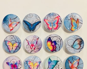 Colorful Butterfly Magnets - Set Of 12 - FREE SHIPPING
