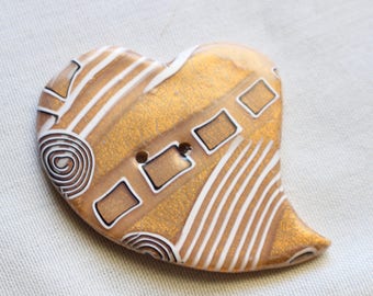 Heart Shaped Button 2inch No. 29