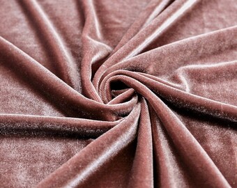 Princess LIGHT MAUVE Polyester Stretch Velvet Fabric by the Yard, Half Yard, Sample - 10001