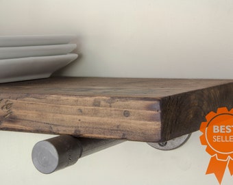Floating Shelves Floating Shelf Rustic Floating Shelf Farmhouse Decor Pipe Shelf Wood Floating Shelving Open Shelves Bathroom Shelf