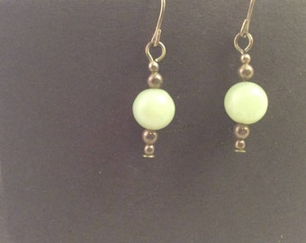 Faux Jade Dangly Earrings