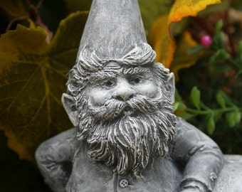What An Awesome Garden Gnome! Heirloom Quality Concrete Garden Statue