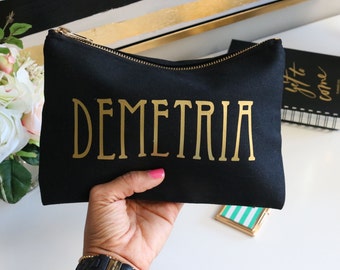 Personalized Cosmetic Makeup Bag Toiletry Travel Case Custom Monogram Name Bridesmaid Gift Make Up Bag for Best Friend