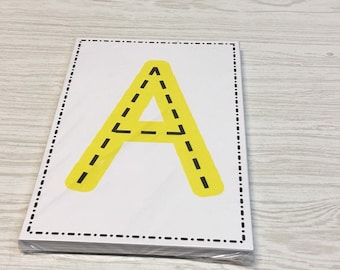 A - Z Uppercase And Lowercase Tracing Letter Cards - 52 Large Cards