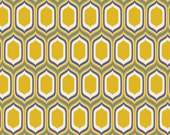 Urban Mod - UR-80015 - Stenciled Retro Gold - Art Gallery Fabrics 100% Quilters Cotton
