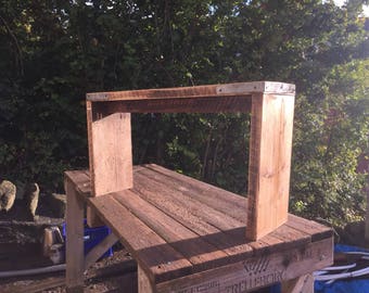 Recycled wooden bench.