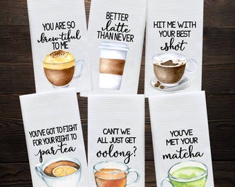 Coffee Lover Gift - Coffee and Tea Decor - Hostess Gift - Dish Towels - Housewarming Gift - Gift For Mom - Wedding Shower Gift - Hand Towel
