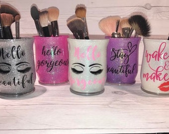 Make Up brush Holder/Makeup/Make up Brush cup/Glitter cups/Custom Make up brush holder