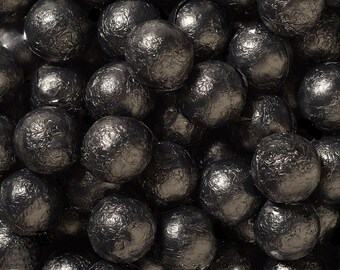 Sweetworks Balls Solid Milk Chocolate Candy - Black - 1 LB Bag