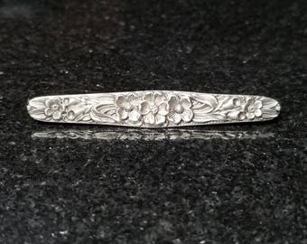 Small Sterling Silver Stieff Rose Bar Pin