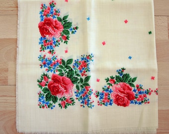 Châle en laine Vintage écharpe en laine avec motif floral #4