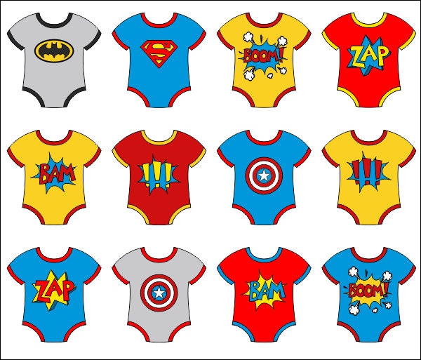 Baby Superhero Onesies Clip Art Superhero Boom Zap Bam