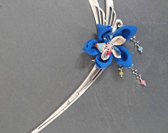 Blue japanese kanzashi Hairpin AILEEN