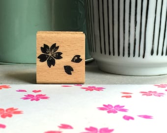 Little cherry blossom - rubberstamp - 25x25mm // Sakura, spring flower, design stamp