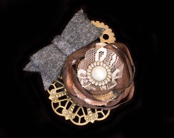 Steampunk Wedding Fasciantor Steampunk Hair Clip Steampunk Hats Steampunk Flower Clip Steampunk Costume Accessories Steampunk Hair Piece